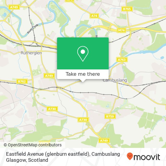 Eastfield Avenue (glenburn eastfield), Cambuslang Glasgow map