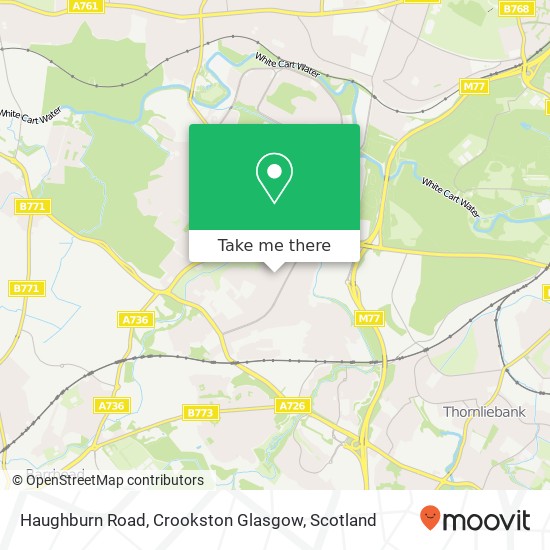 Haughburn Road, Crookston Glasgow map