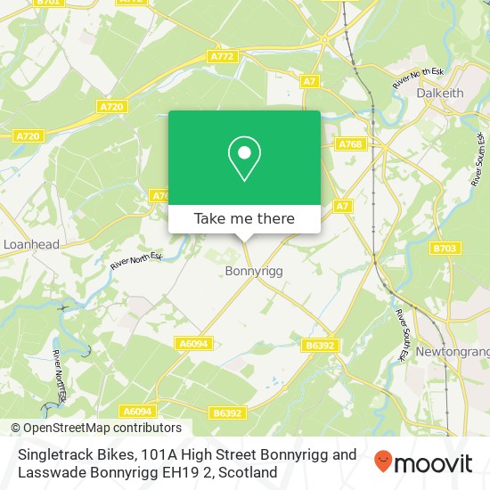 Singletrack Bikes, 101A High Street Bonnyrigg and Lasswade Bonnyrigg EH19 2 map