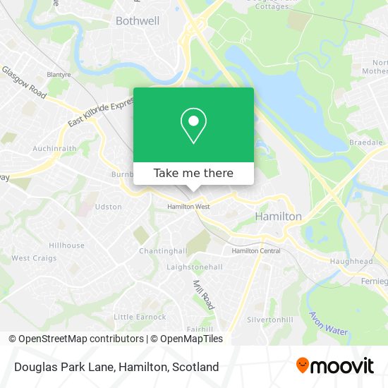 Douglas Park Lane, Hamilton map