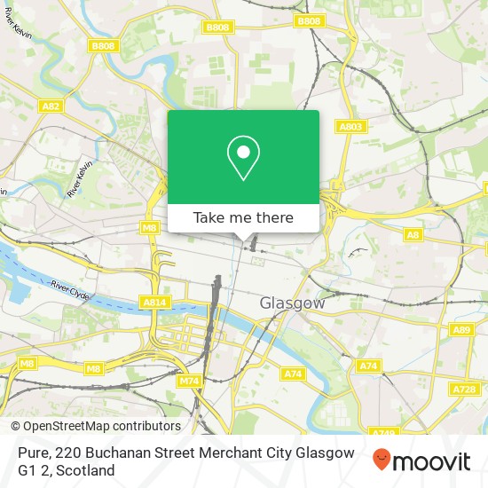 Pure, 220 Buchanan Street Merchant City Glasgow G1 2 map