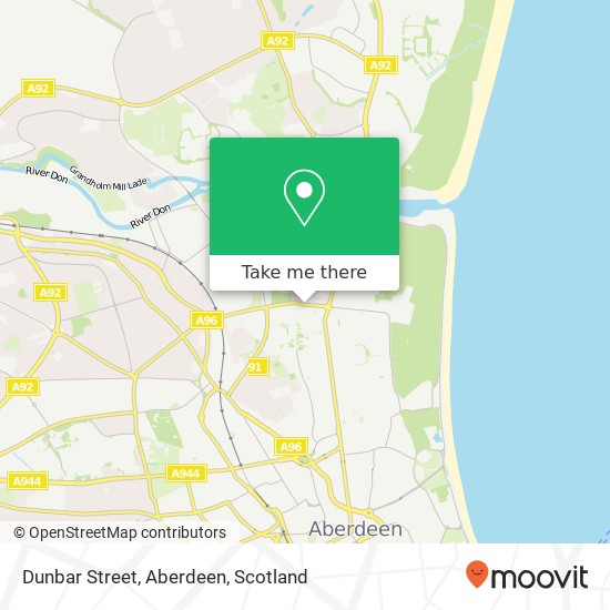 Dunbar Street, Aberdeen map