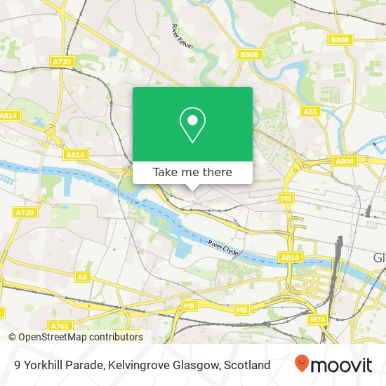 9 Yorkhill Parade, Kelvingrove Glasgow map