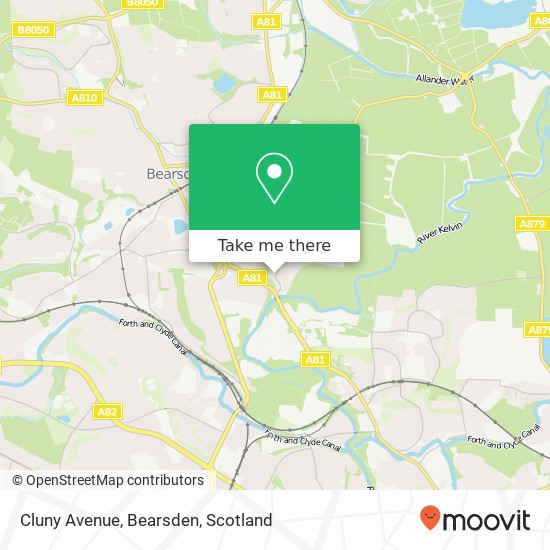 Cluny Avenue, Bearsden map