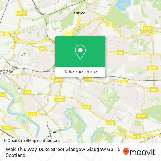 Wok This Way, Duke Street Glasgow Glasgow G31 5 map