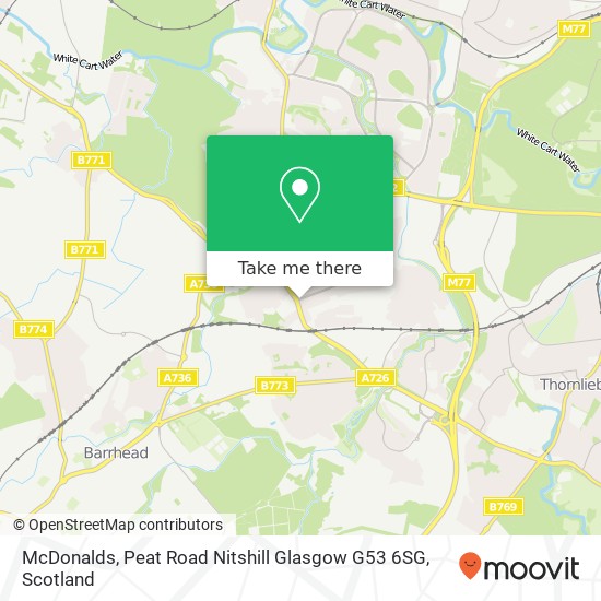 McDonalds, Peat Road Nitshill Glasgow G53 6SG map