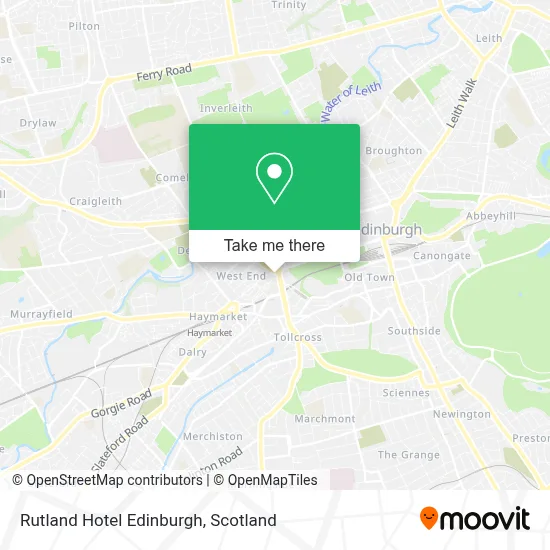Rutland Hotel Edinburgh map