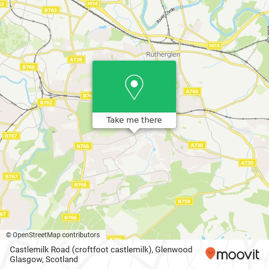 Castlemilk Road (croftfoot castlemilk), Glenwood Glasgow map