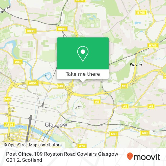 Post Office, 109 Royston Road Cowlairs Glasgow G21 2 map