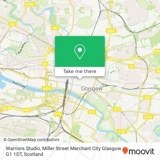 Warriors Studio, Miller Street Merchant City Glasgow G1 1DT map