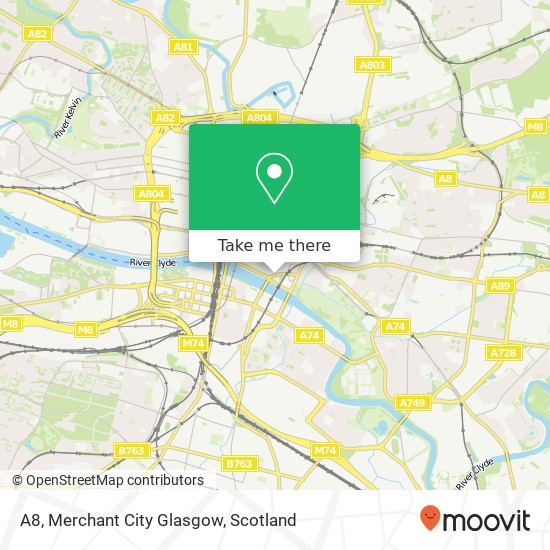 A8, Merchant City Glasgow map