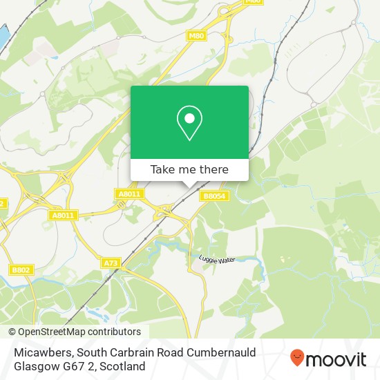 Micawbers, South Carbrain Road Cumbernauld Glasgow G67 2 map