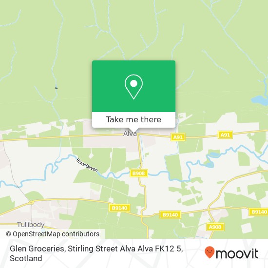 Glen Groceries, Stirling Street Alva Alva FK12 5 map