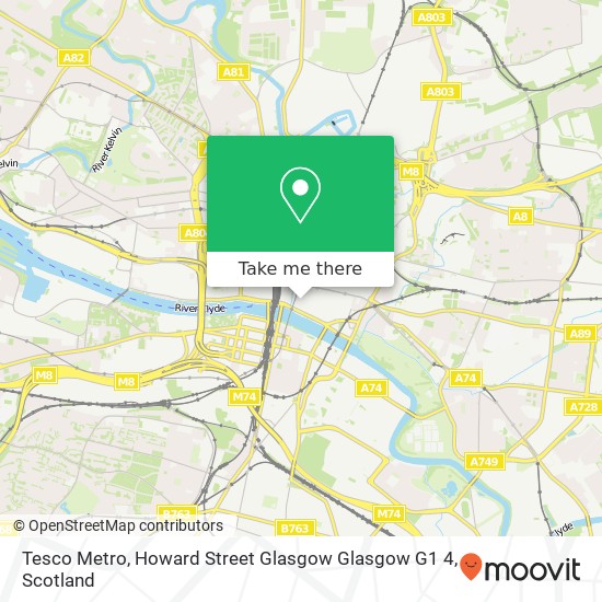 Tesco Metro, Howard Street Glasgow Glasgow G1 4 map