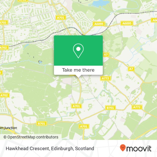 Hawkhead Crescent, Edinburgh map