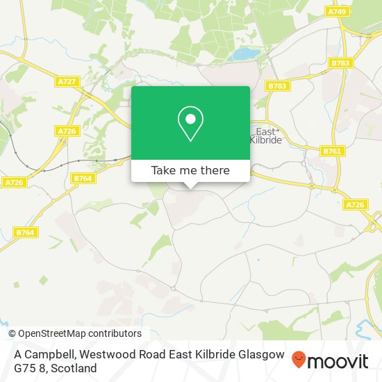 A Campbell, Westwood Road East Kilbride Glasgow G75 8 map