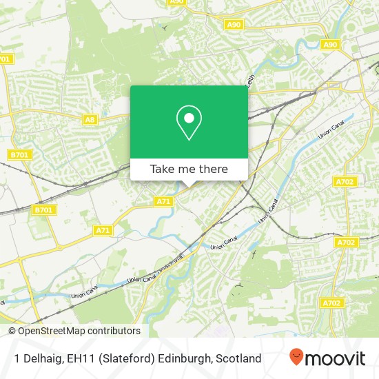 1 Delhaig, EH11 (Slateford) Edinburgh map