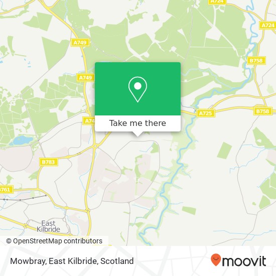 Mowbray, East Kilbride map