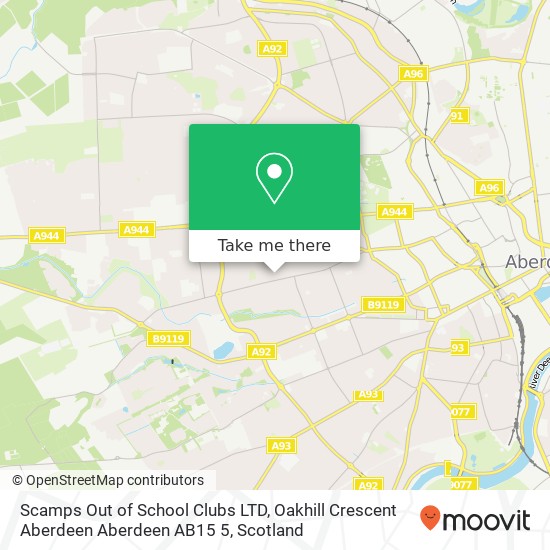 Scamps Out of School Clubs LTD, Oakhill Crescent Aberdeen Aberdeen AB15 5 map