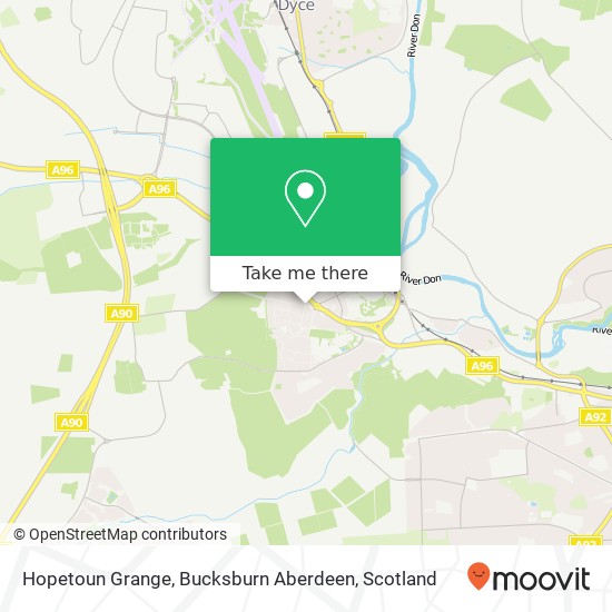 Hopetoun Grange, Bucksburn Aberdeen map