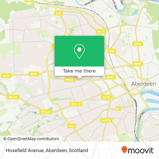 Hosefield Avenue, Aberdeen map