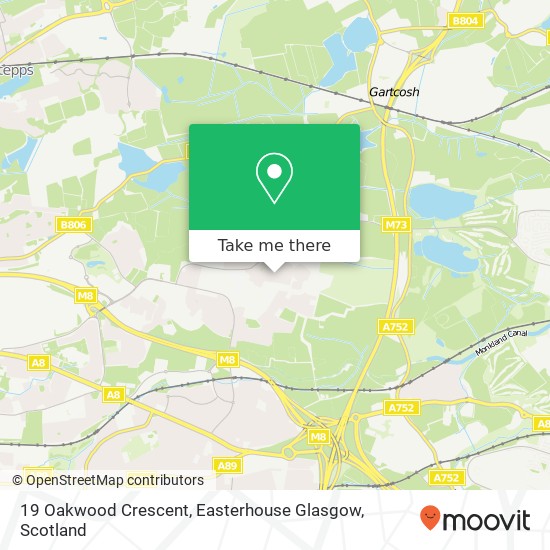 19 Oakwood Crescent, Easterhouse Glasgow map