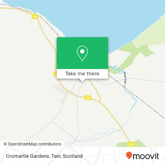 Cromartie Gardens, Tain map