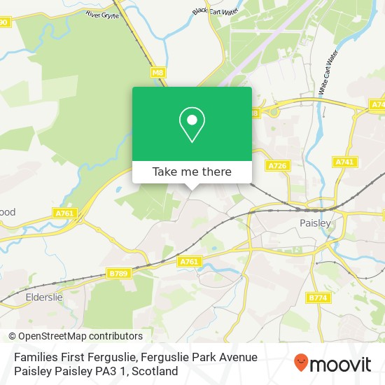 Families First Ferguslie, Ferguslie Park Avenue Paisley Paisley PA3 1 map