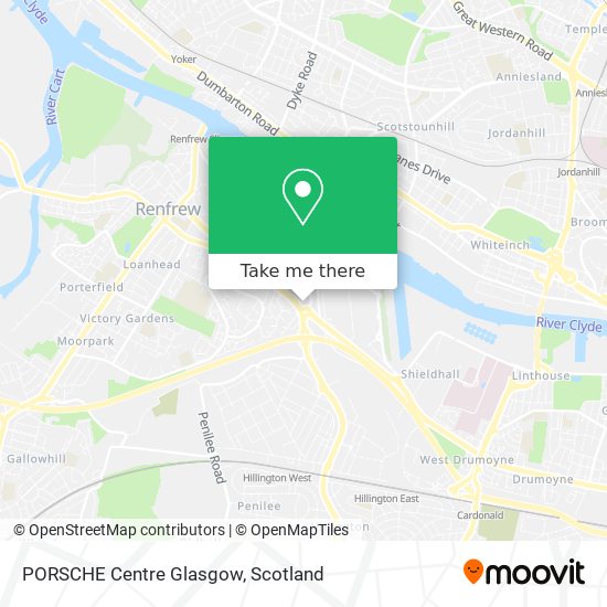 PORSCHE Centre Glasgow map