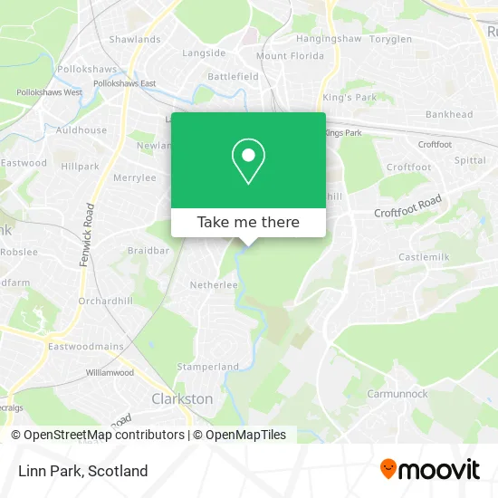 Linn Park Glasgow Map How To Get To Linn Park In Glasgow City By Bus Or Train?