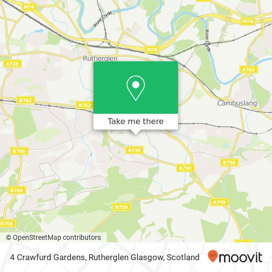 4 Crawfurd Gardens, Rutherglen Glasgow map