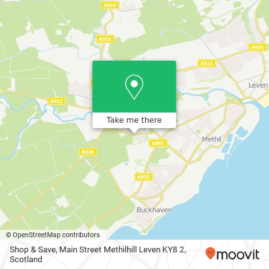 Shop & Save, Main Street Methilhill Leven KY8 2 map