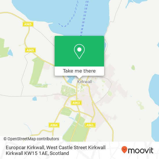 Europcar Kirkwall, West Castle Street Kirkwall Kirkwall KW15 1AE map