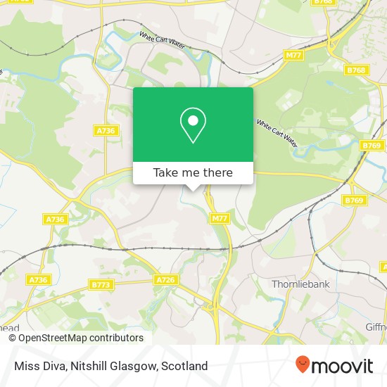 Miss Diva, Nitshill Glasgow map