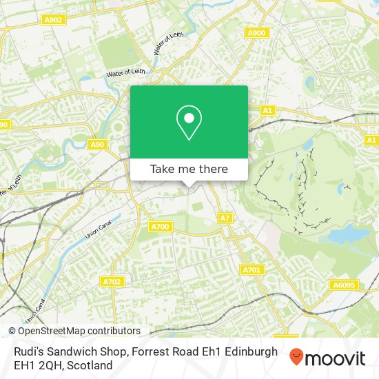 Rudi's Sandwich Shop, Forrest Road Eh1 Edinburgh EH1 2QH map