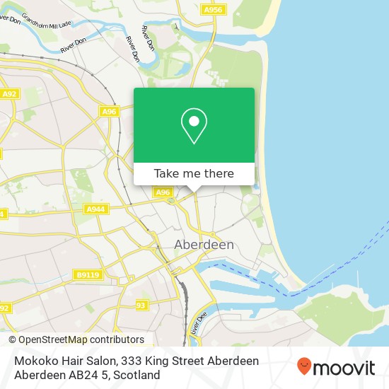 Mokoko Hair Salon, 333 King Street Aberdeen Aberdeen AB24 5 map