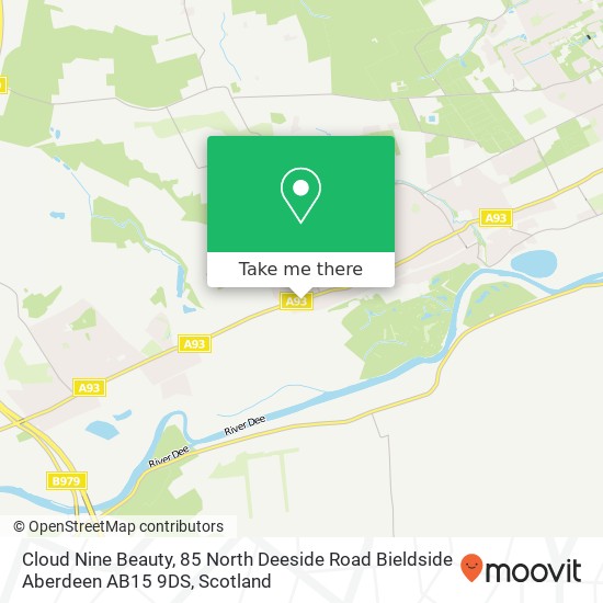 Cloud Nine Beauty, 85 North Deeside Road Bieldside Aberdeen AB15 9DS map