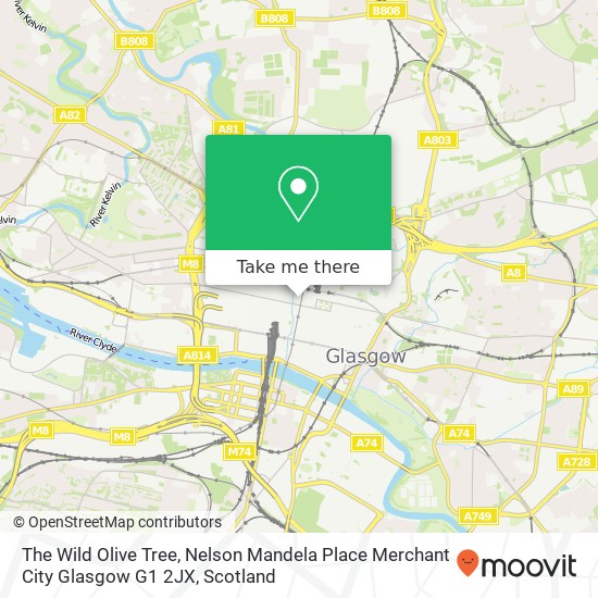 The Wild Olive Tree, Nelson Mandela Place Merchant City Glasgow G1 2JX map