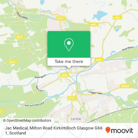 Jac Medical, Milton Road Kirkintilloch Glasgow G66 1 map