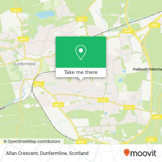 Allan Crescent, Dunfermline map