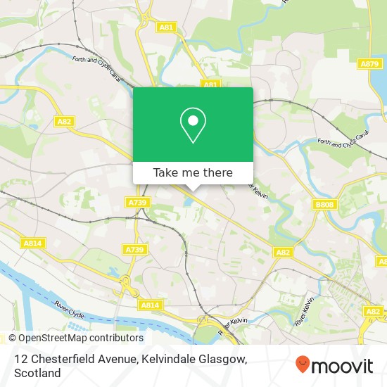 12 Chesterfield Avenue, Kelvindale Glasgow map