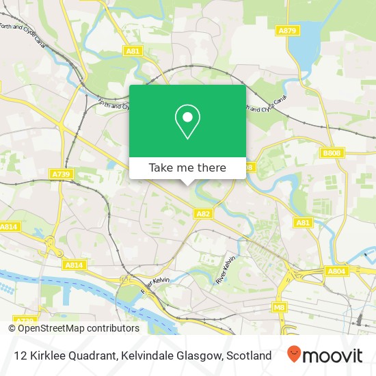 12 Kirklee Quadrant, Kelvindale Glasgow map
