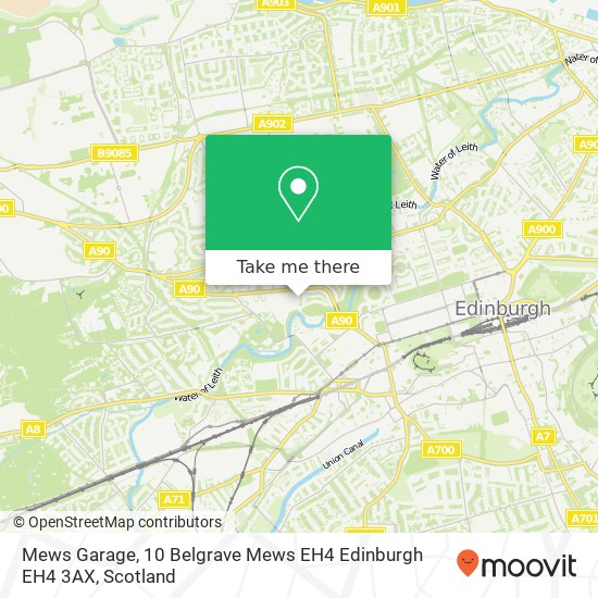 Mews Garage, 10 Belgrave Mews EH4 Edinburgh EH4 3AX map