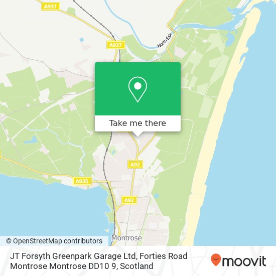 JT Forsyth Greenpark Garage Ltd, Forties Road Montrose Montrose DD10 9 map