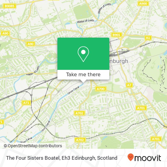 The Four Sisters Boatel, Eh3 Edinburgh map