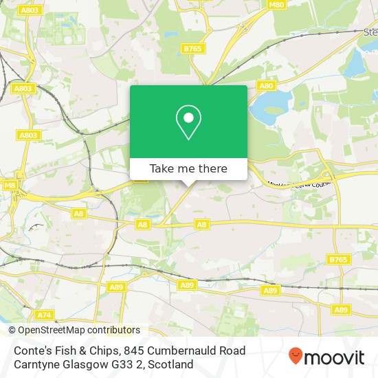 Conte's Fish & Chips, 845 Cumbernauld Road Carntyne Glasgow G33 2 map