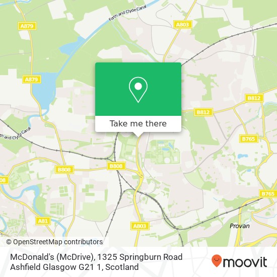 McDonald's (McDrive), 1325 Springburn Road Ashfield Glasgow G21 1 map