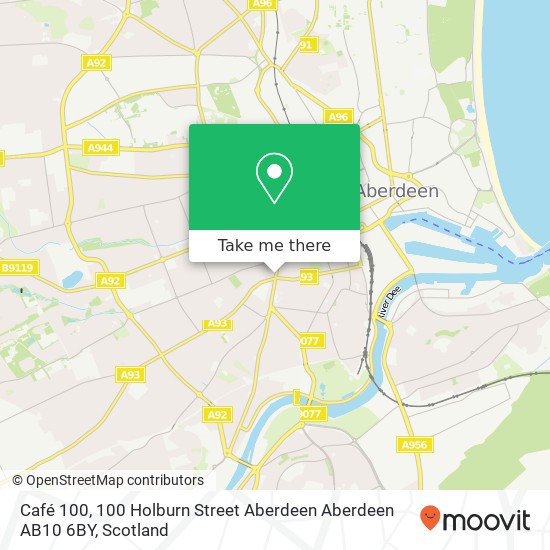 Café 100, 100 Holburn Street Aberdeen Aberdeen AB10 6BY map