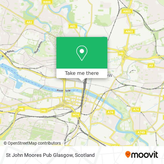 St John Moores Pub Glasgow map