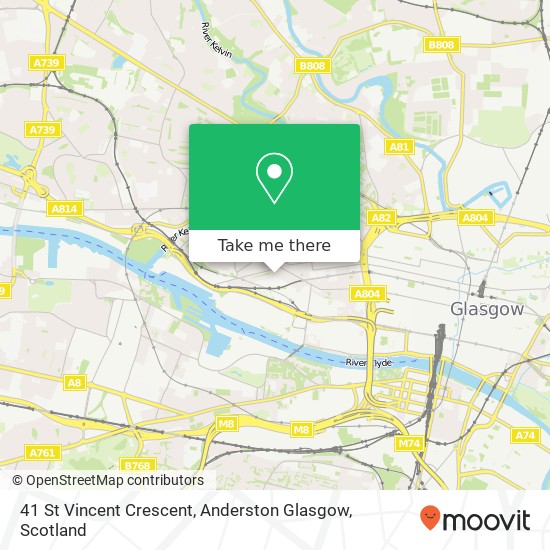 41 St Vincent Crescent, Anderston Glasgow map